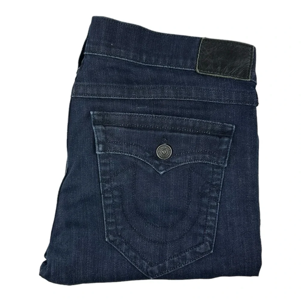 True Religion Geno Dark Wash Straight Flap Pocket Mens Jeans 38x33 5M2VJGLM00482